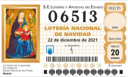 Número 06513 loteria Nacional