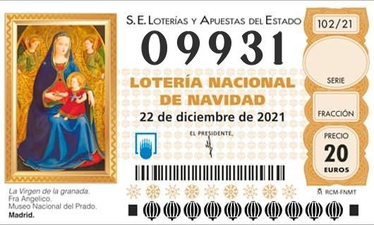 Número 09931 loteria Nacional