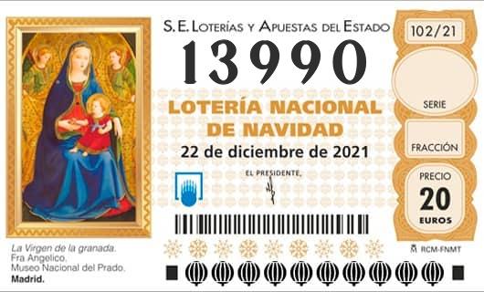Número 13990 loteria Nacional