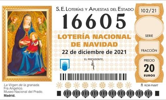 Número 16605 loteria Nacional