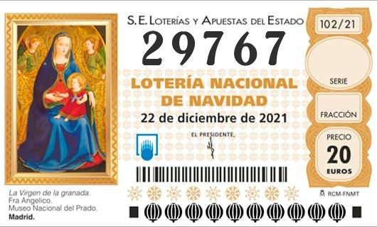 Número 29767 loteria Nacional