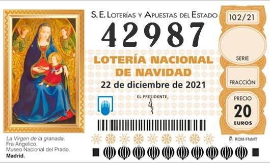 Número 42987 loteria Nacional