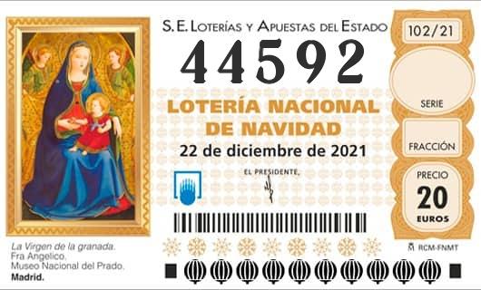 Numero 44592 loteria Nacional