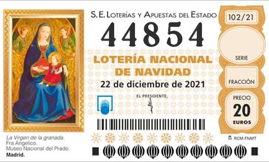Número 44854 loteria Nacional