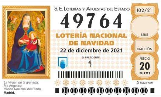 Numero 49764 loteria Nacional