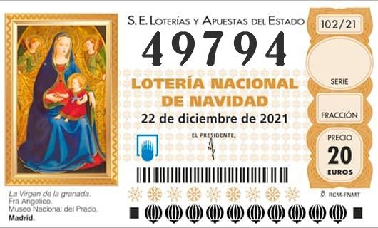 Número 49794 loteria Nacional