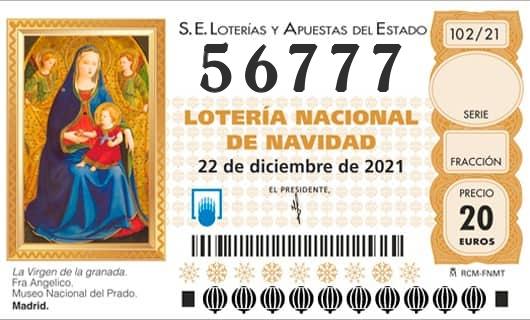 Numero 56777 loteria Nacional