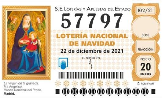 Número 57797 loteria Nacional