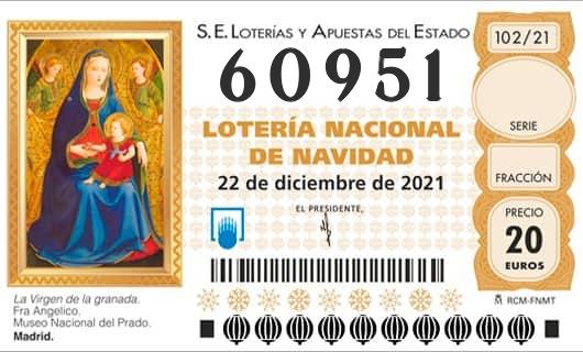 Número 60951 loteria Nacional