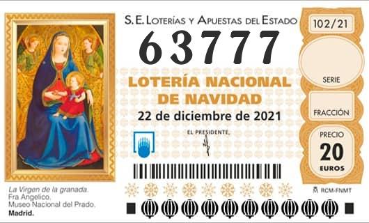 Número 63777 loteria Nacional