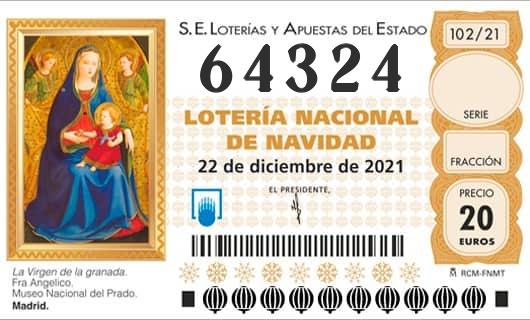 Número 64324 loteria Nacional