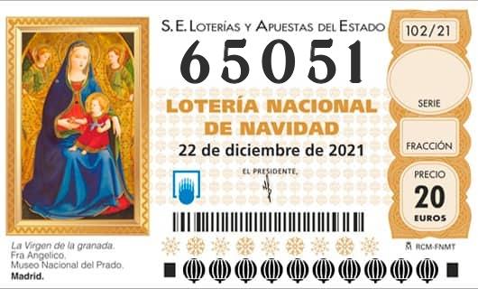 Número 65051 loteria Nacional