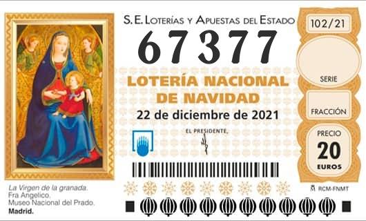 Número 67377 loteria Nacional
