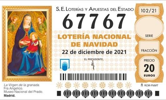 Número 67767 loteria Nacional