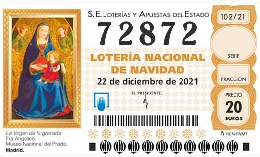 Número 72872 loteria Nacional