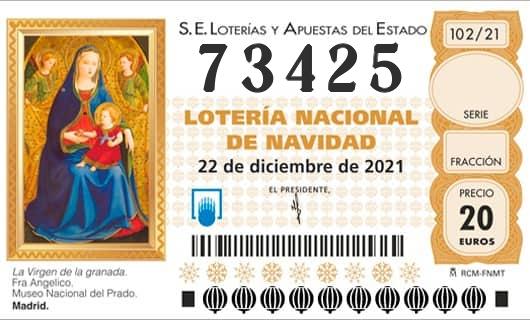 Número 73425 loteria Nacional