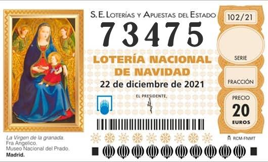Numero 73475 loteria Nacional