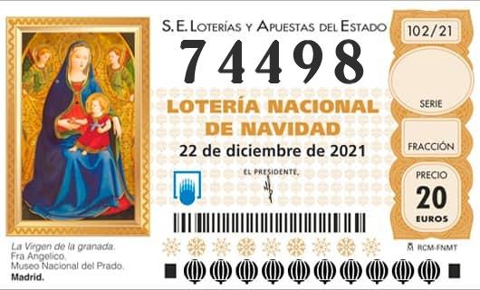 Número 74498 loteria Nacional