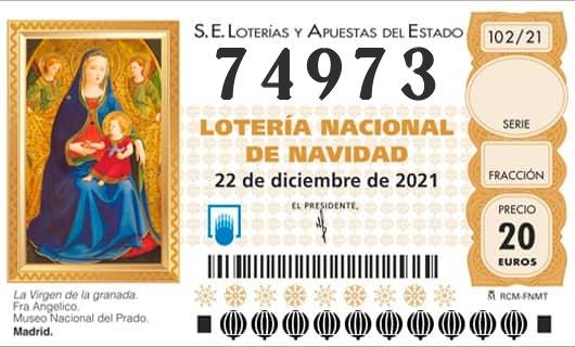 Número 74973 loteria Nacional