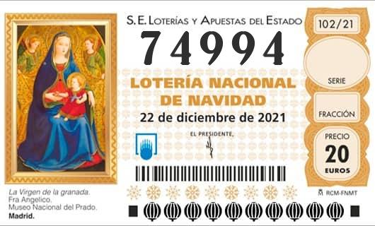Numero 74994 loteria Nacional