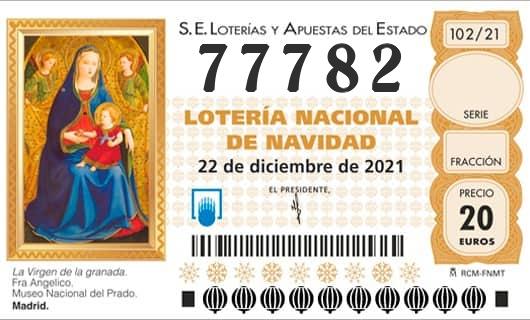 Número 77782 loteria Nacional