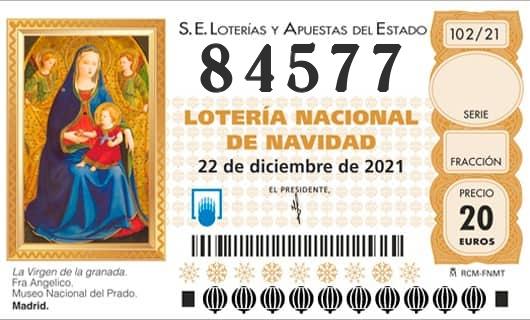Número 84577 loteria Nacional