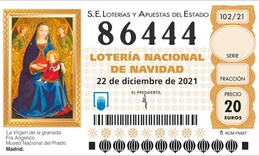 Número 86444 loteria Nacional