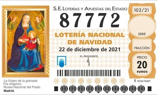 Número 87772 loteria Nacional