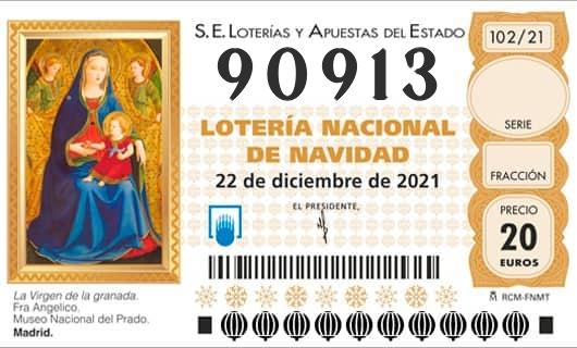 Número 90913 loteria Nacional