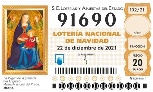 Número 91690 loteria Nacional